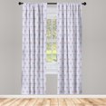 thumbnail image 2 of Ambesonne Floral Curtains, Nature Flower Drawings Art, Pair of 28"x95", Lavender Blue and Pale Rust, 2 of 4