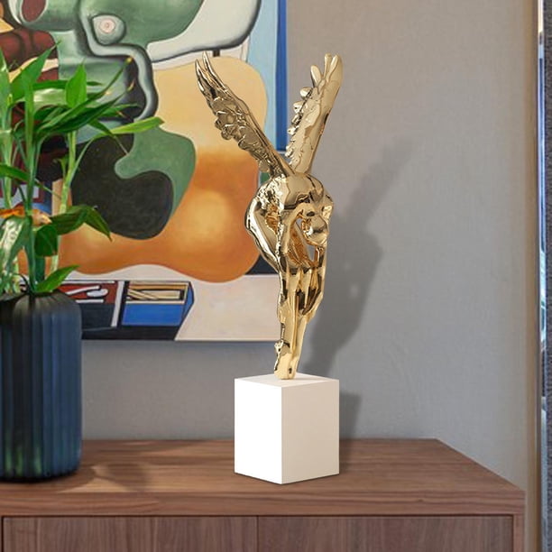 Figura de arte abstracto, adorno artesanal de resina, estatua de arte de hombre , figura coleccionable para dormitorio, estudio, habitación, Oro
