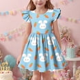 thumbnail image 4 of Mitankcoo Girls Easter Dresses Cute Print Flutter Sleeve Crew Neck A-Line Dress for Daily Fashion Wear 3-14Y, 4 of 7