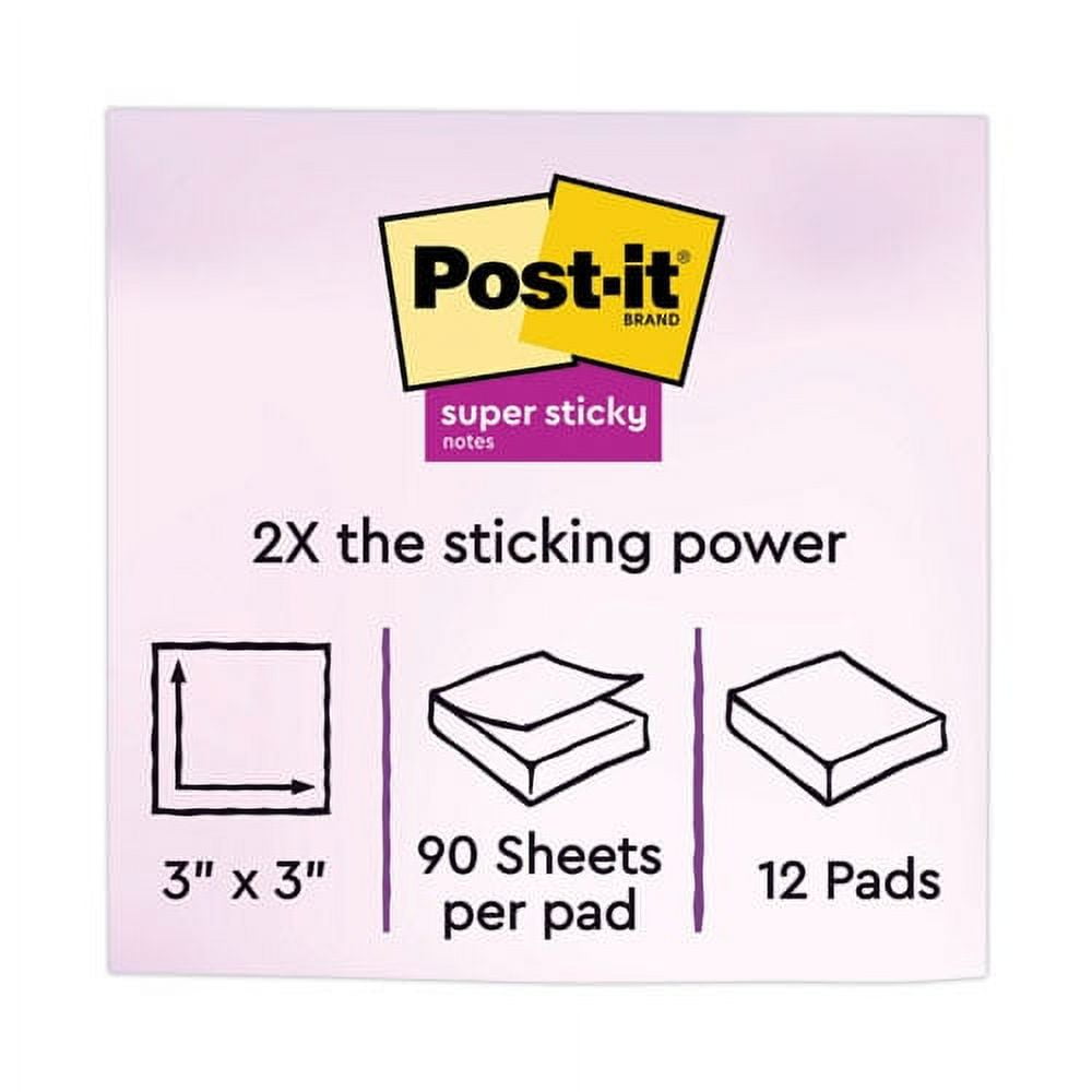 Pads in Supernova Neon Collection Colors, 3" x 3", 90 Sheets/Pad, 12 Pads/Pack | Bundle of 2 Packs