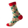 thumbnail image 5 of 5 pares de calcetines con estampado floral a cuadros para mujer Tejido suave y agradable para la piel, algo elástico para tus amigos y familiares, 5 of 5