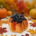 thumbnail image 4 of Flocked Halloween Pumpkin Decor - 3.93" Mini Pumpkin Ornament for Tabletop, Shelf & Centerpiece Decor - Spooky Holiday Decorations for Halloween Party, Thanksgiving & Fall Home Decor, 4 of 6