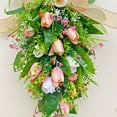 thumbnail image 6 of Artificial Tulips Teardrop Swag with Burlap Bow, Large Spring Easter Wreath for Front Door & Porch, Handmade Grapevine Floral Decoration for Indoor Outdoor Wall Hanging Home Decor Seasonal Display, 6 of 6