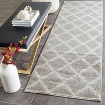 SAFAVIEH Adirondack Caryl Geometric Runner Rug, Silver/Ivory, 2'6" x 8'