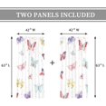 thumbnail image 4 of Colorful Butterfly Curtains 42Wx63H Inch Rod Pocket Cartoon Cute Moth Insects Aesthetic Lovely Modern Pretty Art Printed Kids Girls Living Room Bedroom Window Drapes Treatment Fabric 2 Panels, 4 of 4