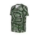 thumbnail image 2 of Balery Green Snakeskin Baseball Jersey for Men Casual Button Down Shirts Short Sleeve Active Team Sports Uniform-Medium, 2 of 9