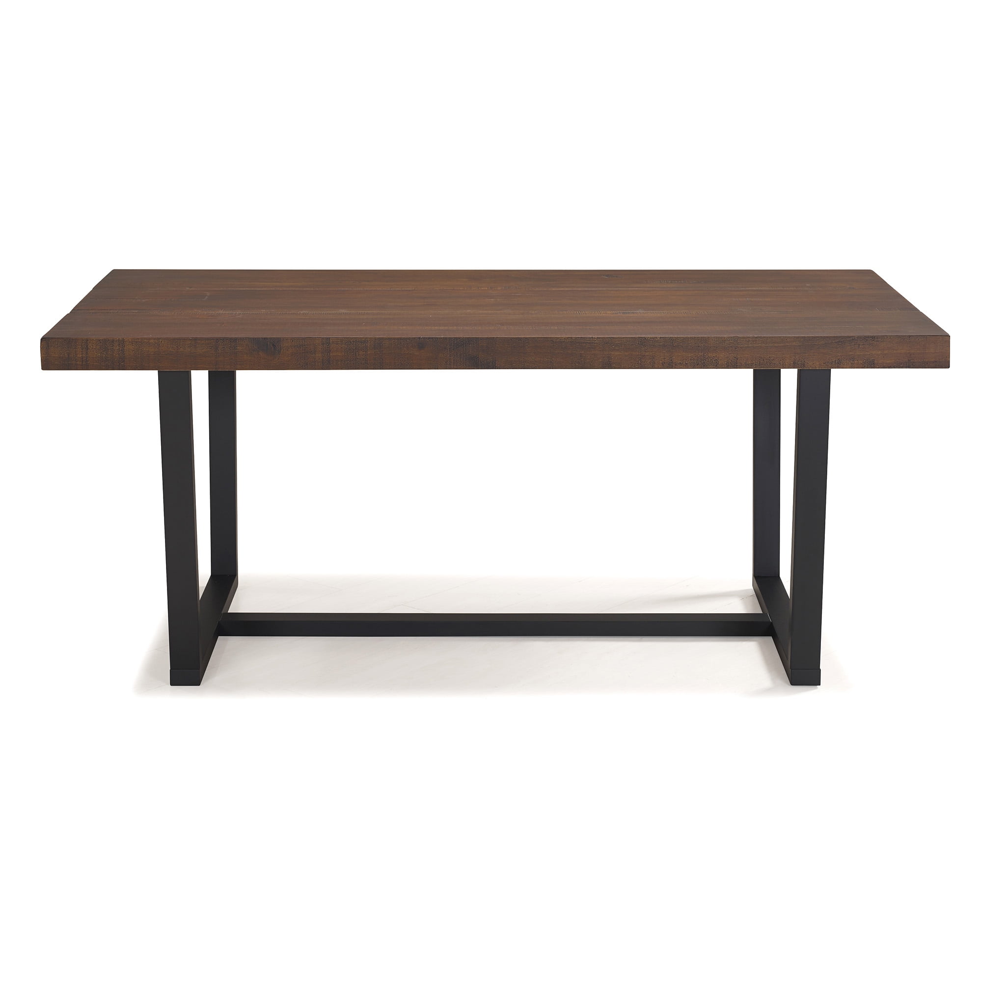Walker Edison Rustic Farmhouse Solid Wood Dining Table, Mahogany