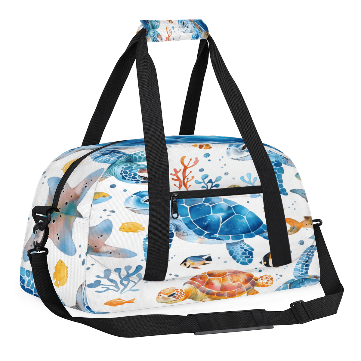 Herdesigns Sports Duffle Bags Travel Duffle Bag Gym Bag Turtle Ocean Weekender Travel Bag Waterproof Overnight Bag Carry On Travel Tote Bag Dance Bags