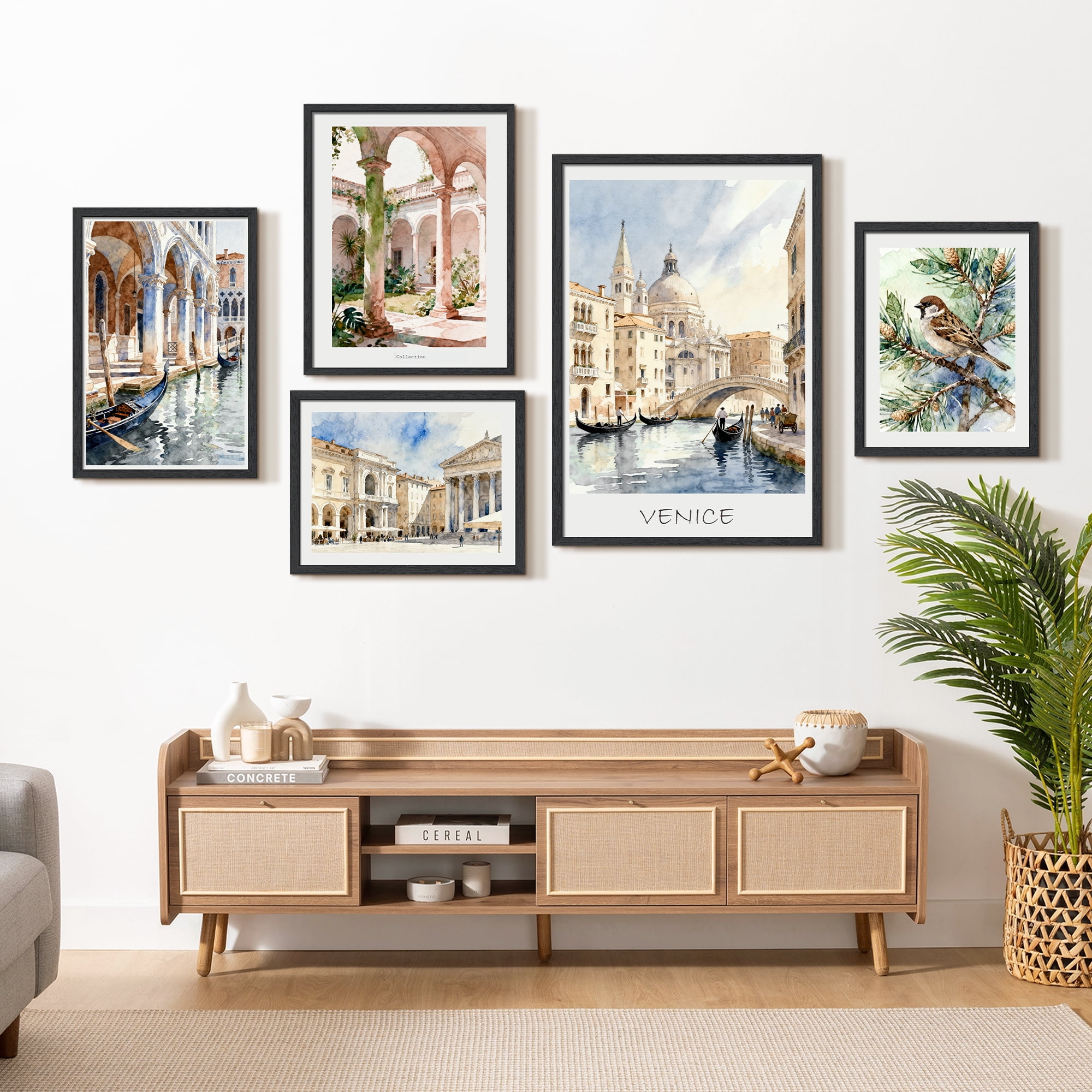 Sindcom 18x24 Wooden Picture Frames, Wall Gallery Photo Frames, Black Poster Frames, Set of 3
