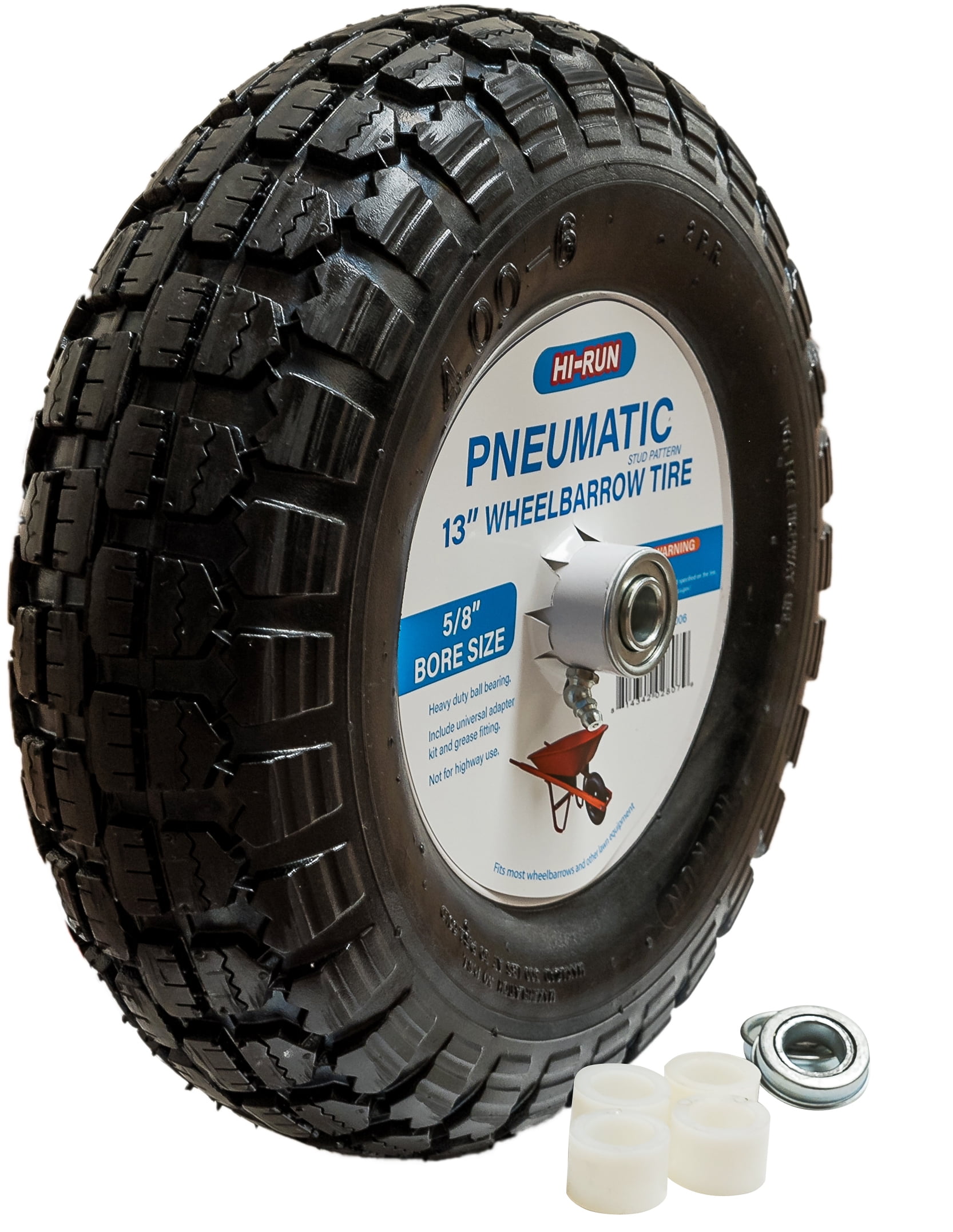 Pack of 2 x 10" Heavy Duty Sack Truck Wheel Solid Rubber Pneumatic Tyre Barrow 