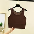 thumbnail image 3 of Lmnyox Womens Crop Tank Tops Sleeveless Scoop Neck Casual Basic Undershirts Solid Color Comfy Summer Shirts, 3 of 4