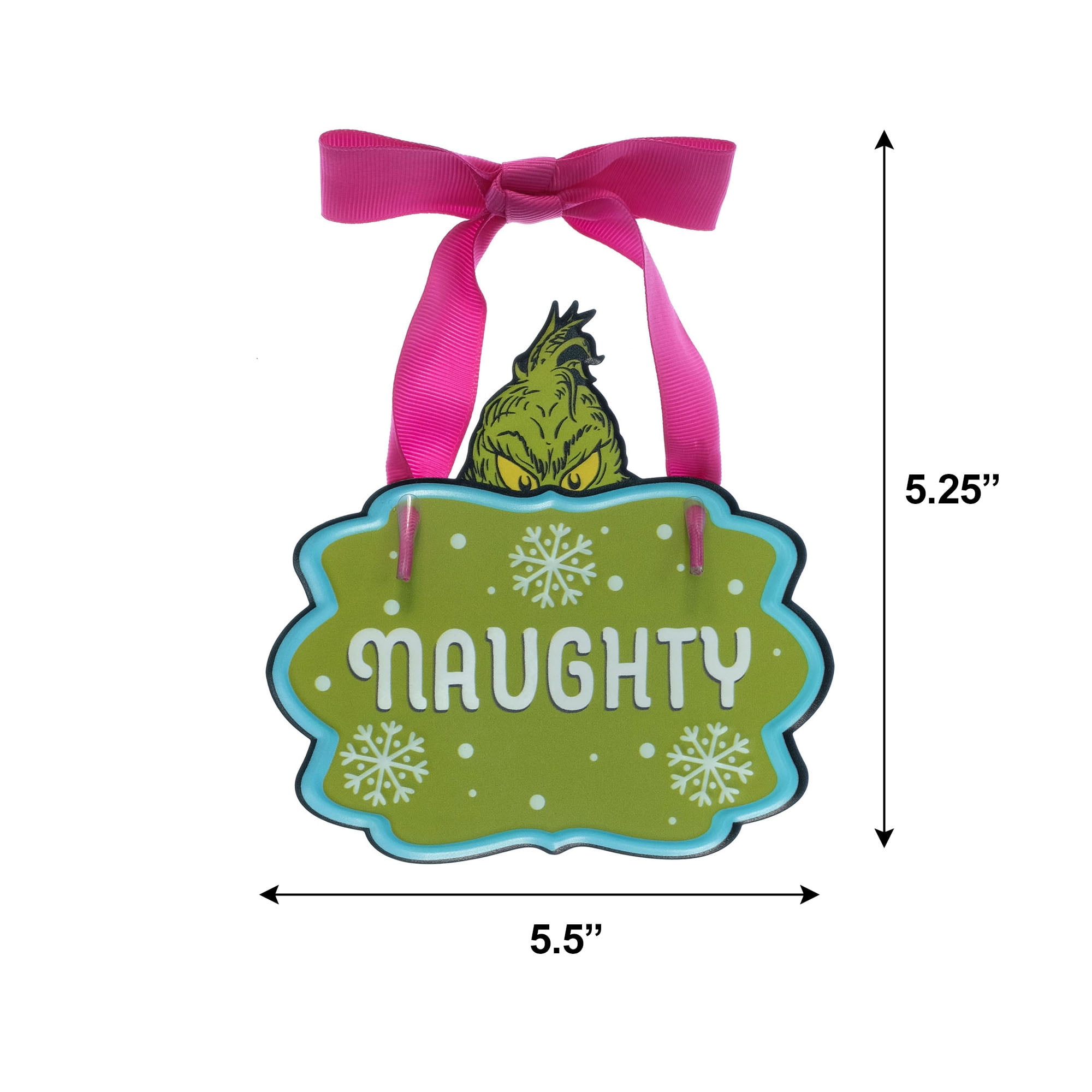 Dr. Seuss The Grinch Reversible Naughty/Nice Christmas Hanging Wall Sign
