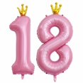 thumbnail image 1 of Globos JinminTrade con el número 18, rosas, 40 cm, para niñas que cumplen 18 años, 1 of 6
