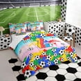 thumbnail image 2 of Erosebridal Letter Z Gradient Soccer Ball Print Twin Bedding Sets, Sports Monogram Bedding Comforter Set for Kids Boys and Girls, Reversible 7pcs, 2 of 6