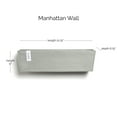 thumbnail image 2 of Ecopots Manhattan Wall Durable Modern Rectangular Indoor/Outdoor Recycled Based Composite Hanging Flower Planter, White Grey, 21.5", 2 of 4