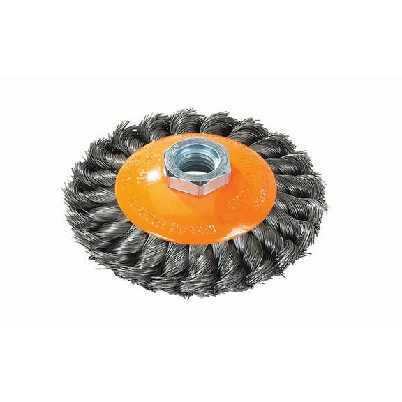 Walter 13H504 Saucer Cup Wire Brush.020" Knot-Twist Carbon Steel 5" 5/8-11