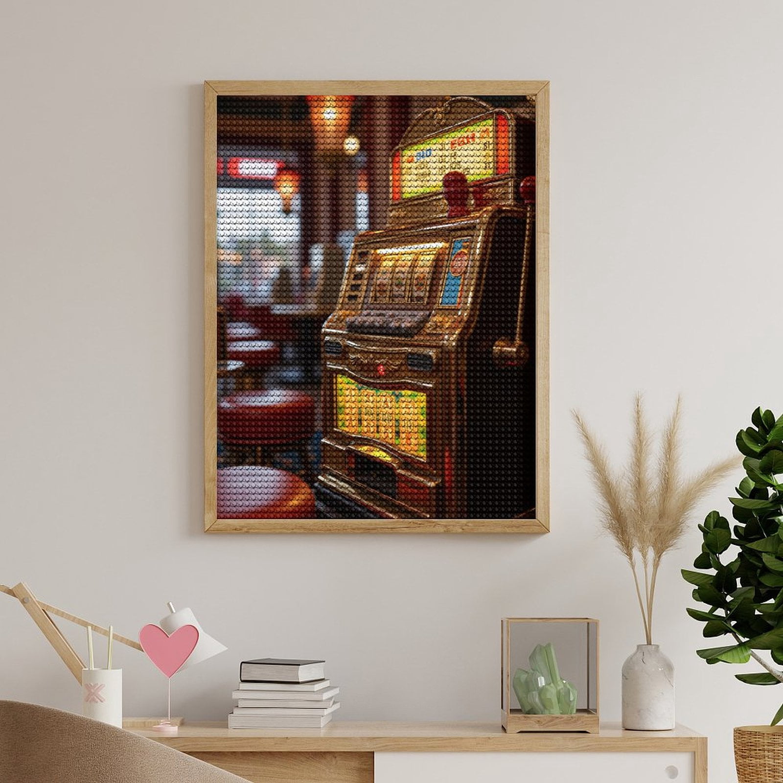 Diamond Art Kits for Adults, Vintage Slot Machine In Casino 5D Diamond Painting Kits for Adults Beginners, DIY Full Drill Diamond Painting, Gem Art and Crafts 12x16