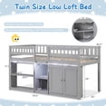 thumbnail image 2 of Costway Low Loft Bed with LED Light, Stairs & Guardrails, Modern Wood Kids Twin Bed Gray, 2 of 10