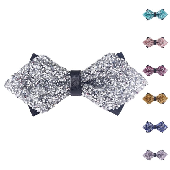 Men's Pre Tied Bow Tie Adjustable Sequin Bowtie for Wedding and Formal Events