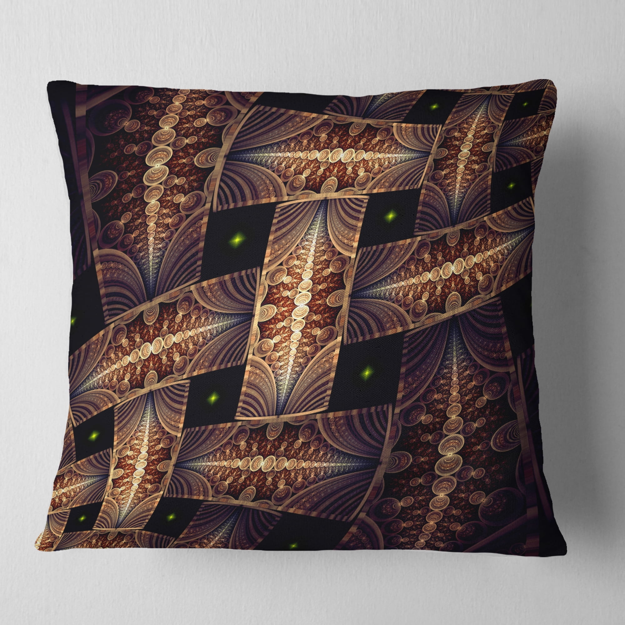Designart Beautiful Metallic Braiding Pattern - Abstract Throw Pillow - 16x16