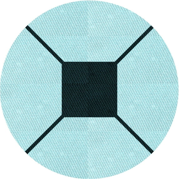 Ahgly Company Machine Washable Indoor Square Transitional Deep-Sea Green Area Rugs, 3' Square