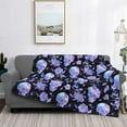thumbnail image 2 of Yiaed flower Skull crystal Print Blanket Throw Blanket Soft Cozy Flannel Blanket for Home Bed Sofa Couch Chair-50"x40", 2 of 6