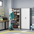 thumbnail image 4 of Letaya Metal Garage Storage Cabinets with Lock Door and Adjustable Shelves, Steel Tool Cabinets for Home,Office,Warehouse Organisieren (White, 75" H), 4 of 17