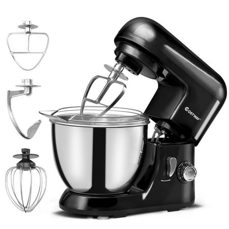 Professional Food Mixers - Costway Electric Food Stand Mixer 6 Speed 4.3Qt 550W Tilt-Head Stainless Steel Bowl