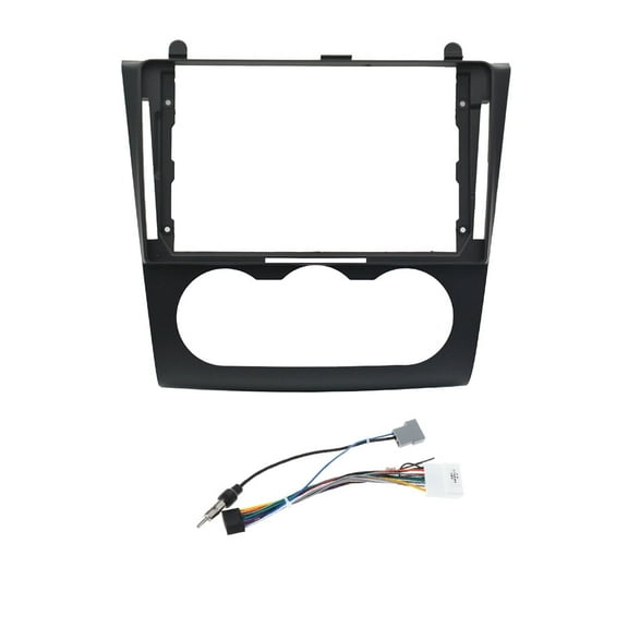 9'' Car Radio Stereo Dash Frame Fascia Bezel Panel w/Power Harness Cable Compatible for 2008-12 Nissan Teana Altima Manual A/C
