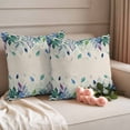 thumbnail image 2 of Leaf Outdoor Waterproof Pillow Covers, Vintage Blue Green Purple Ombre Fruit Plant Decorative Square Throw Pillowcase Sofa Cushion Sham for Patio/Couch/Chair, 20"x20" 2 Pack, 2 of 8