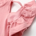 thumbnail image 6 of Lovzfmll Girls' Cold Shoulder Ruffle Top, Solid Color Bell Sleeve Casual Blouse, Summer Fashion Play Shirt for Newborn 6-12 Months, 6 of 9