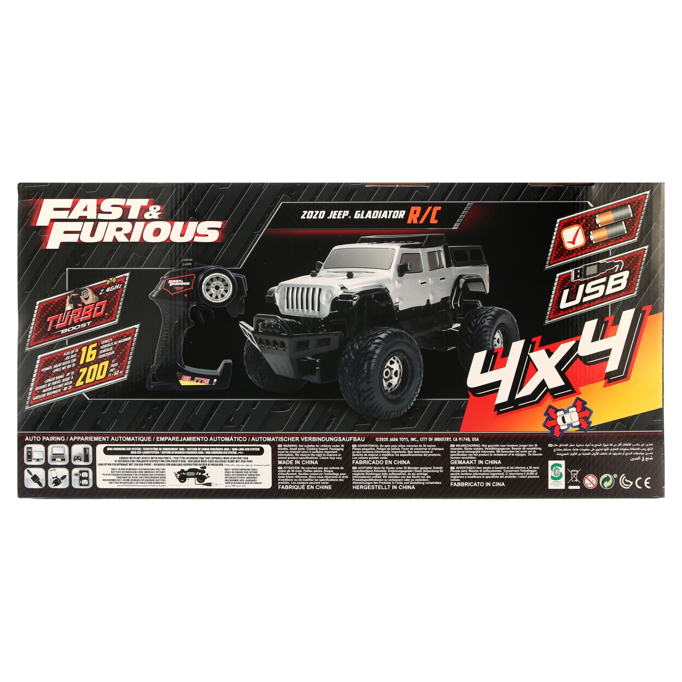 Fast & Furious 4x4 Elite Jeep Gladiator 1:12 Radio Control Cars