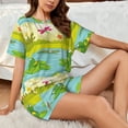 thumbnail image 4 of Rocae Two Frogs Are Sitting On Water Lilies for Two Piece Sleepwear Pajamas Sets for Women Soft Short-Sleeved Pjs with Lounge Shorts -3X-Large, 4 of 6