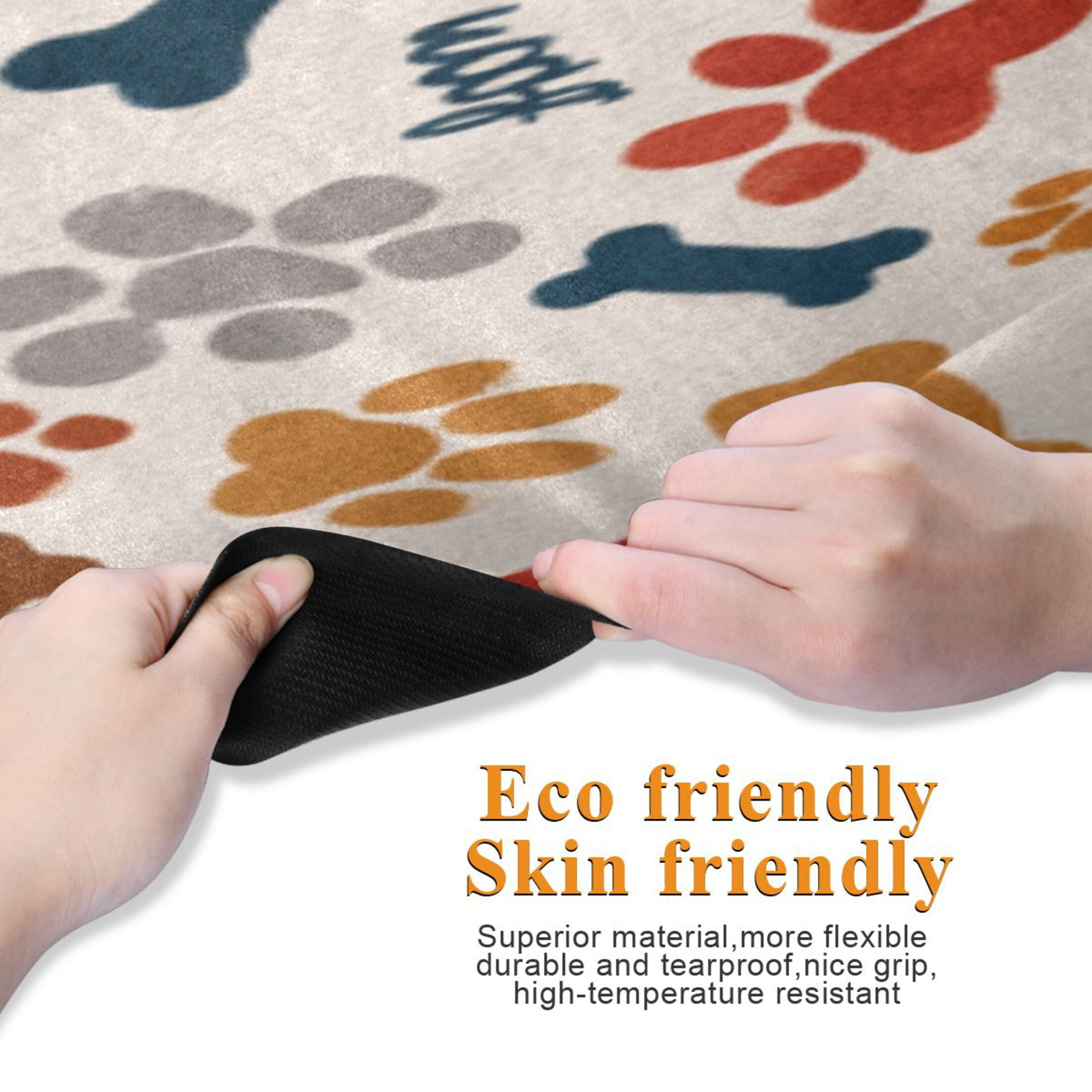 BZSMCE Yoga Mat Women Fitness Mat Earthy Paw Bone Collage Pattern