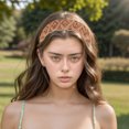 thumbnail image 2 of Unique Bargains 1 Pc Hand-woven Argyle Headbands for Women Pink Brown, 2 of 5