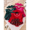 thumbnail image 3 of Gupgi Barboteuse-Robe d'Hiver pour Bébé Fille Tenue de Noël Combinaison à Carreaux Côtelée à Manches Longues pour Nourrisson Fille, 3 of 9