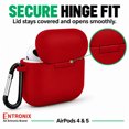 thumbnail image 6 of Entronix Silicone Case for AirPods 5 / 4, Slim Protective Cover with Carabiner, Red, 6 of 7