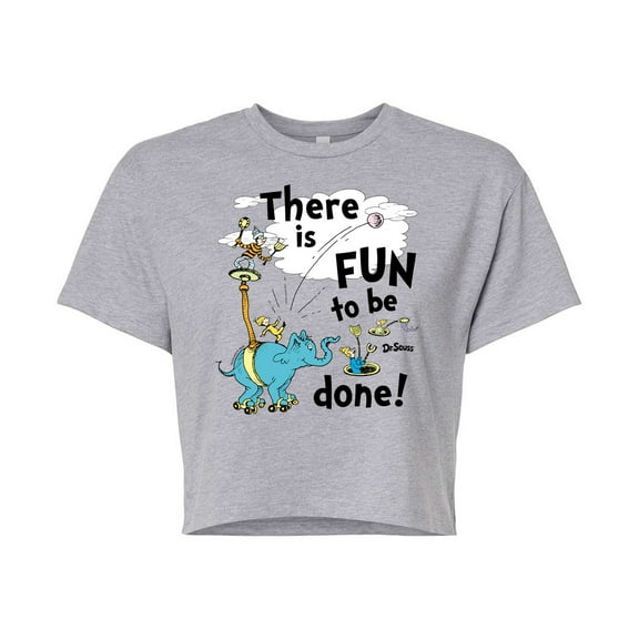 Dr. Seuss - Fun To Be Done - Juniors Cropped Cotton Blend T-Shirt