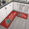 thumbnail image 3 of Kitchen Mat Set of 2 Anti Fatigue Christmas Kitchen Mats for Floor,Farmhouse Triangle Tree Merry Christmas Kitchen Rugs and Mats for Bathroom,Room Outdoor (47x17+30x17 Inches), 3 of 7