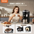 thumbnail image 2 of VEVOR Cafetière avec Moulin, Machine à Café 8 Tasses, Cafetière à Moudre et Infuser avec 3 Réglages de Force d'Infusion, Cafetière à Filtre avec Mouture Réglable, pour Maison Bureau Restaurant, 2 of 8