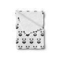thumbnail image 2 of Tattoo Soft Flannel Fleece Throw Blanket, Panda Bear Portraits Mascots Pattern for Children in Black and White, Cozy Plush for Indoor and Outdoor Use, 50" x 70", Black White, by Ambesonne, 2 of 5