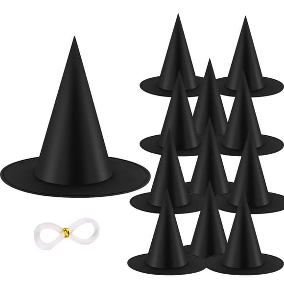 Gorro de bruja Kspowwin, accesorio para disfraz de Halloween, 12 unidades, color negro KSPOWWIN KSPOWWIN