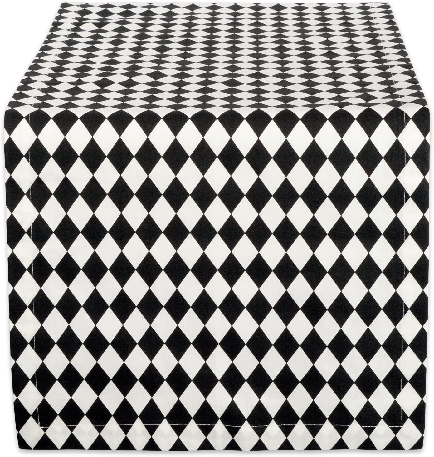 black and cream table runner