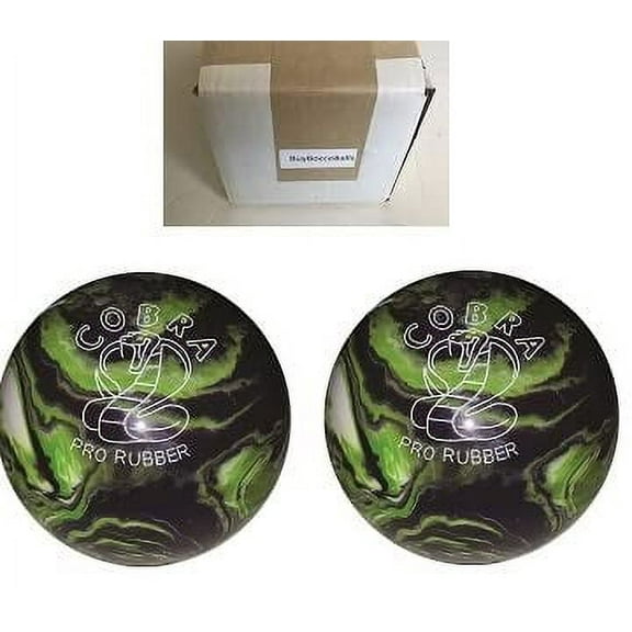 BuyBocceBalls New Listing (4 7/8 inch- 3lbs. 10oz.) - 2 Balls - EPCO Duckpin Bowling Ball - Cobra Pro Rubber - Purple, Lime & White