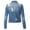 Blue, variant on Workout Jackets for Women Women's Casual Oversized Embroidered Pearls Rivet Denim Jacket Short Jean Coat Black,S