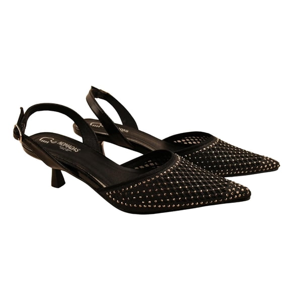 Tacones Mujer NOMADAS Zapatillas Formal Casual Diario Abierto negro 25