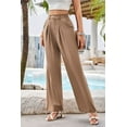 thumbnail image 6 of Yesfashion Wide Leg Pants Women's High Elastic Waisted in The Back Business Work Trousers Long Straight Suit Pants, 6 of 9