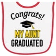 thumbnail image 2 of Inktastic Congrats My Aunt Graduated with Cap Baby Terry Cloth Bib, 2 of 3