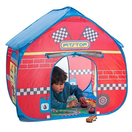 Fun2Give Pop it up Pit Stop Play Tent with Race Mat for Indoor Use, Polyester, Children 3+ Years