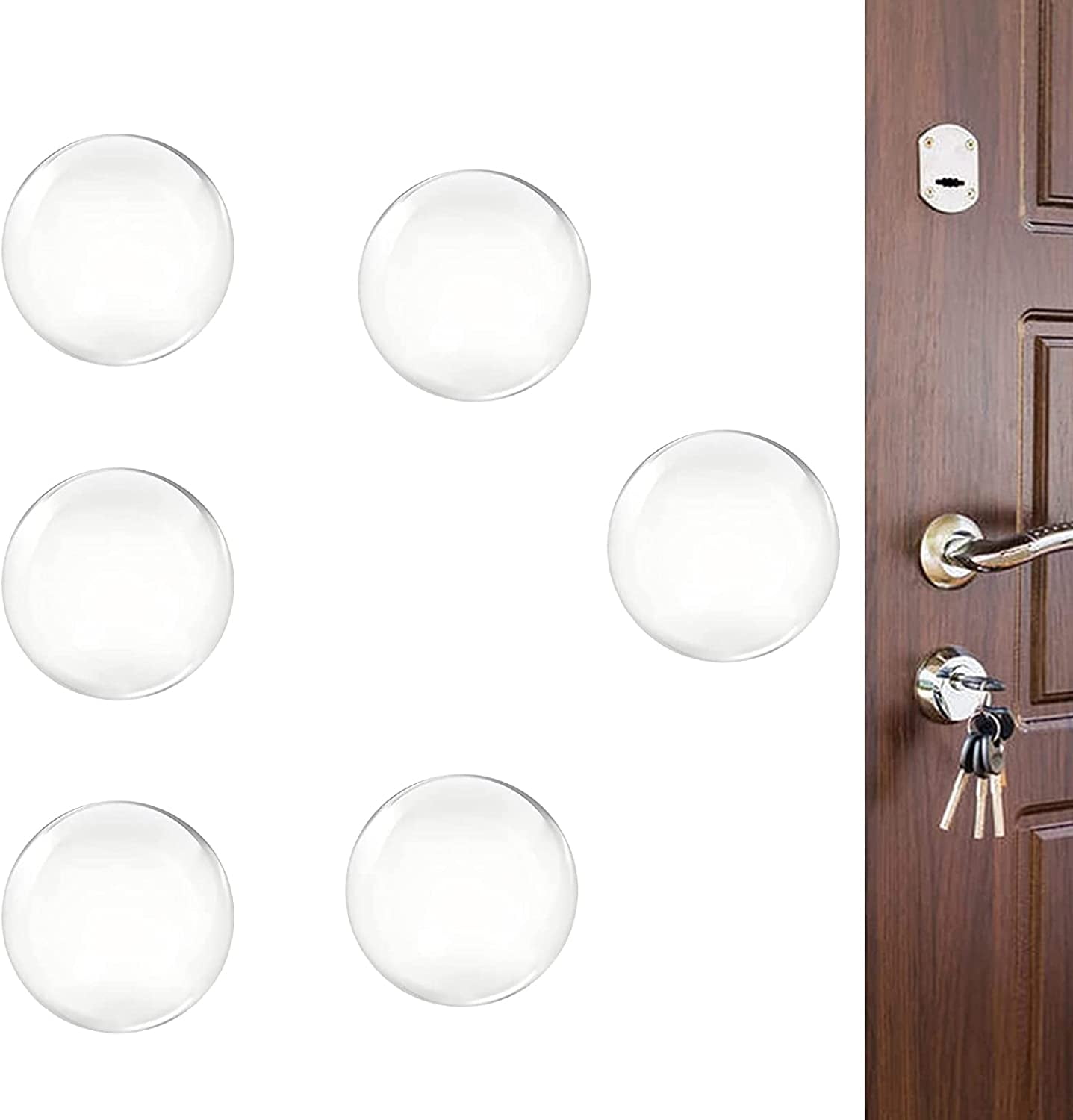 Door Handle Stopper Wall Protector, 2 PCS Diameter Round Self Adhesive